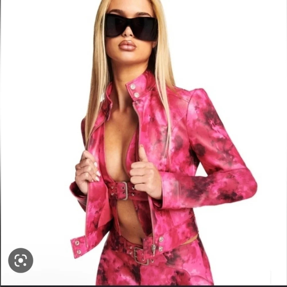I.AM.GIA $365 womens Reika Jacket Pink Faux Leather Zip Front Size XS Women's - Picture 3 of 16